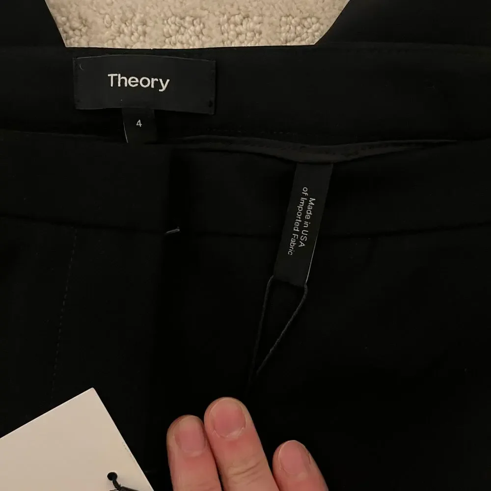 Theory Perform Tech Classic Crop Skinny Pants Black Size 4